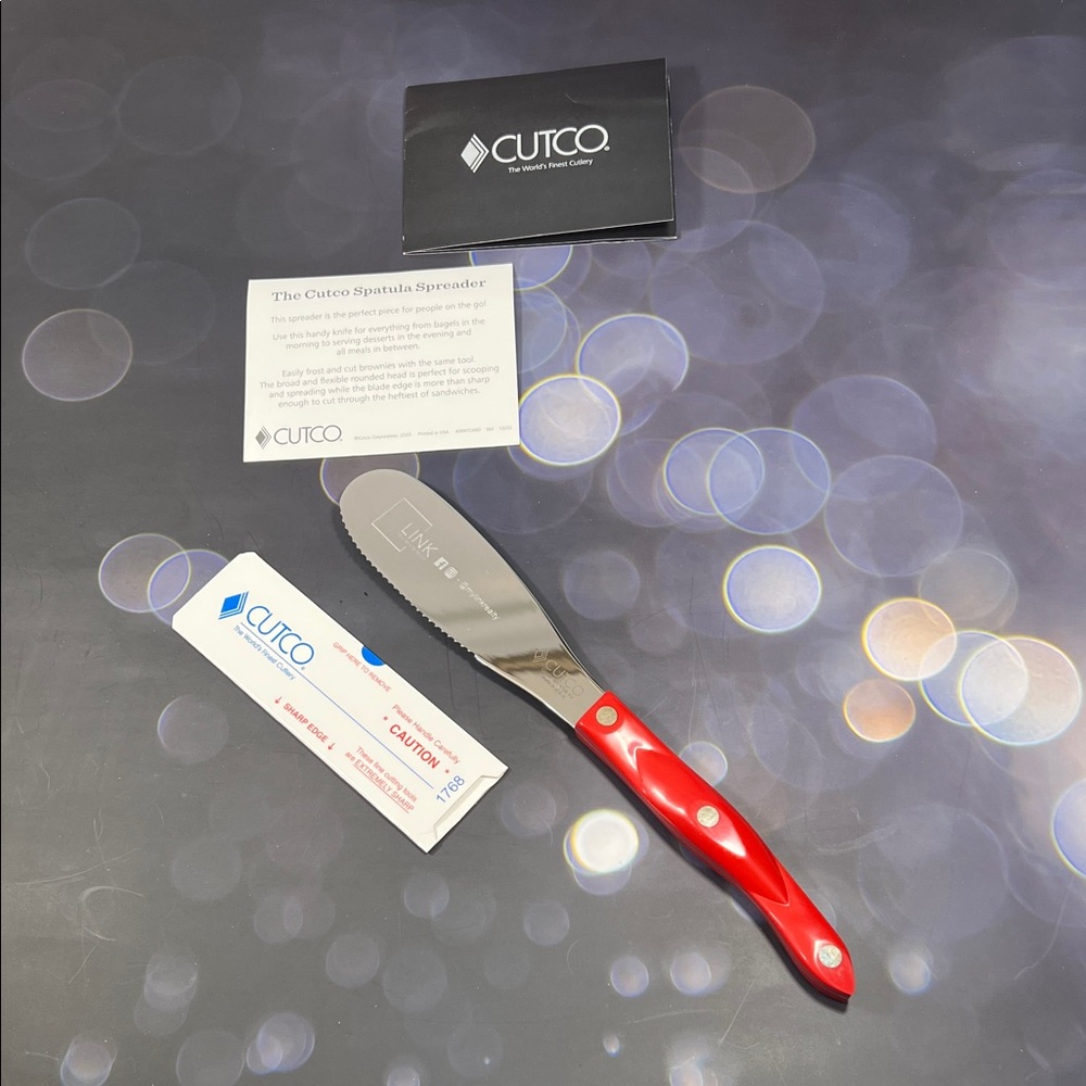 NEW Cutco Red Serrated Spatula Spreader- with engraved “LINK”